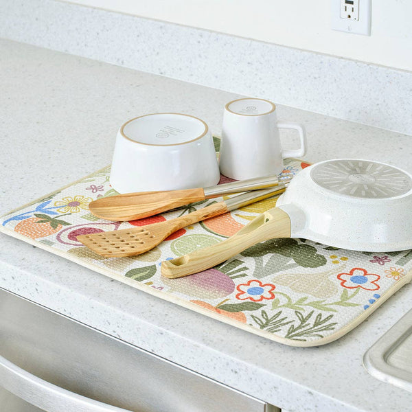 Farm Stand Microfiber Dish Drying Mats, Machine Washable