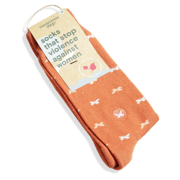 Socks that Stop Violence Against Women (Orange Butterflies): Small