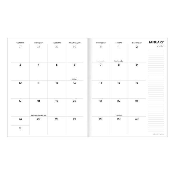 2027 Baby Blue Blooms Medium Monthly Planner