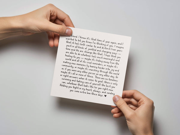 Hard Anniversary Sympathy Card - Letterpress Printed
