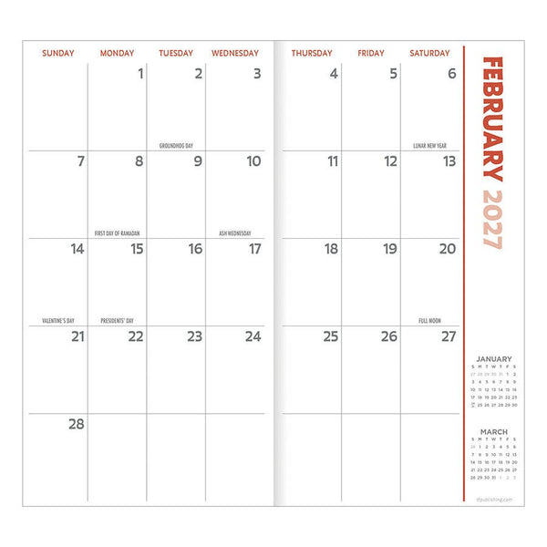 2027-2028 Wheat & Grass Small Monthly Pocket Planner