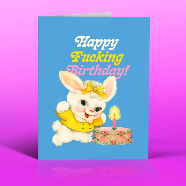 BUNNY BIRTHDAY CAKE birthday card