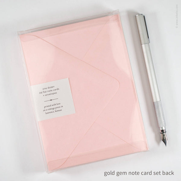 Flat Note Card Set with Gold Gem (#502)