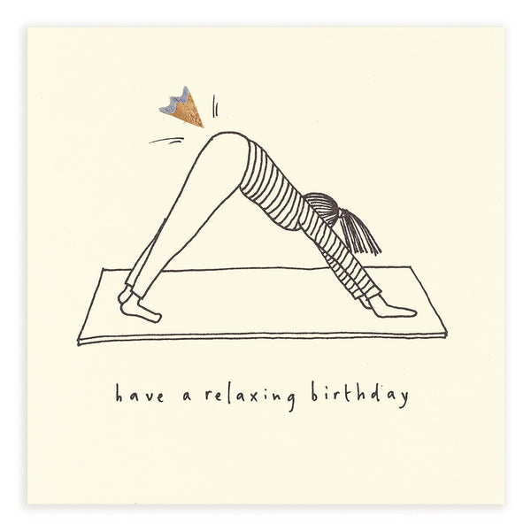 Birthday Yoga Card – Handfinished UK Real Pencil Shavings