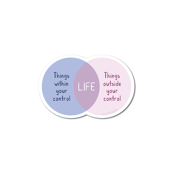 Life Venn Diagram Matte Vinyl Sticker