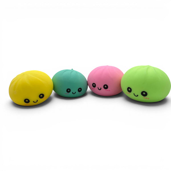 Rainbow Mystery Neon Bun Squishy Toy – 12ct Kawaii Sensory