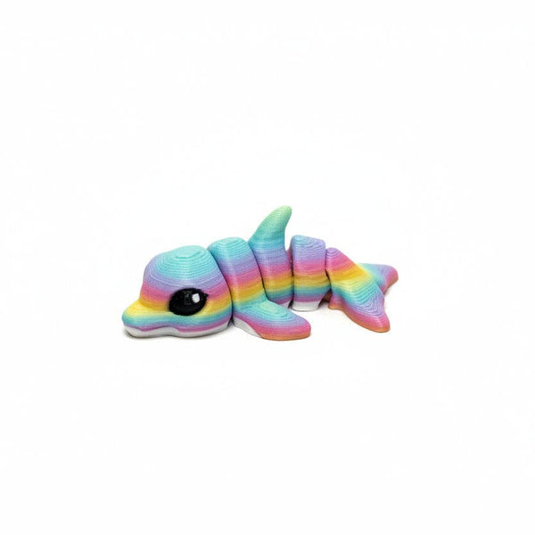 Dolphin (Rainbow) • Mini 3D Printed Articulated Animal • Flexi Animals • Pocket Pets • Pocket Pals • Desk Pets*