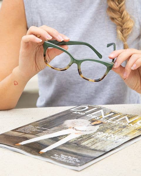 Morgan - Green/Brown Tort-Blue Light Filtering Lens: 3.00