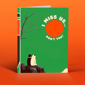 I MISS US panda greeting card