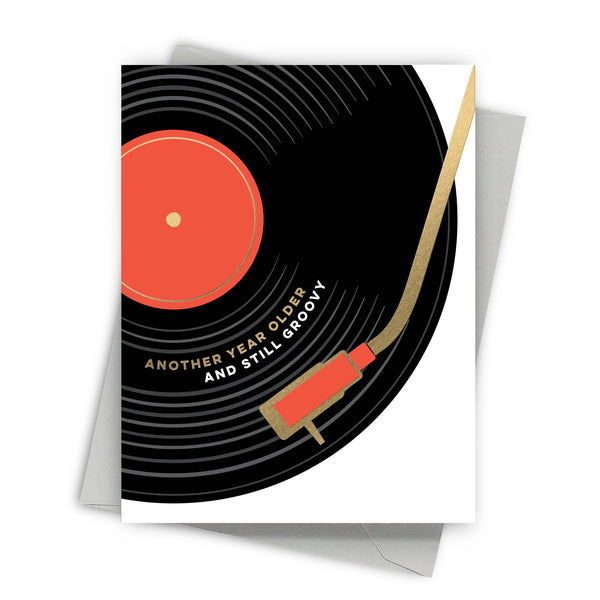 Still Groovy For The Record – Retro Music Pun Birthday Card
