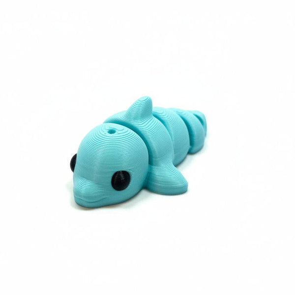 Dolphin (Blue) • Mini 3D Printed Articulated Animal • Flexi Animals • Pocket Pets • Pocket Pals • Desk Pets [#33]*