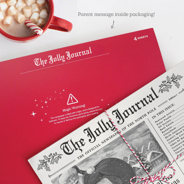 4pk Christmas Newspaper Gift Wrap Sheets - The Jolly Journal