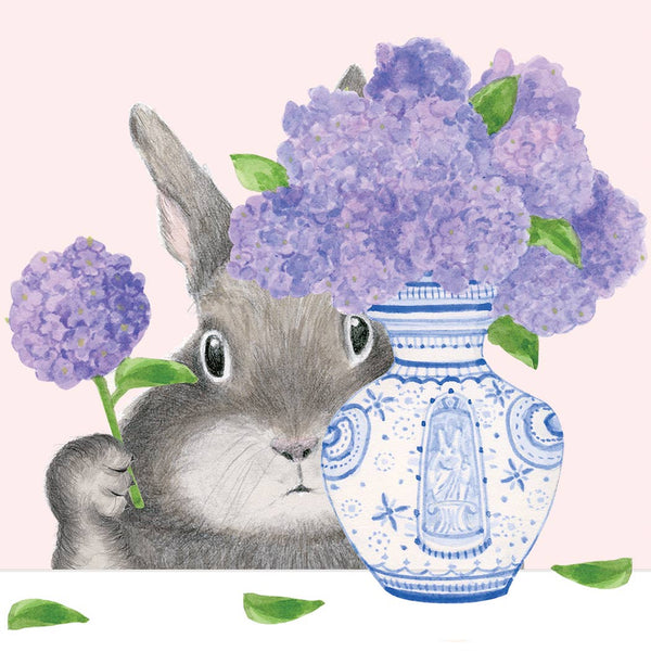 Bunny Arranging Lilacs