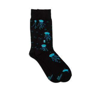 Socks that Protect Oceans (Black Jellyfish): Medium