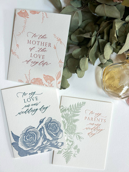 To My Parents On My Wedding Day Letterpress Card