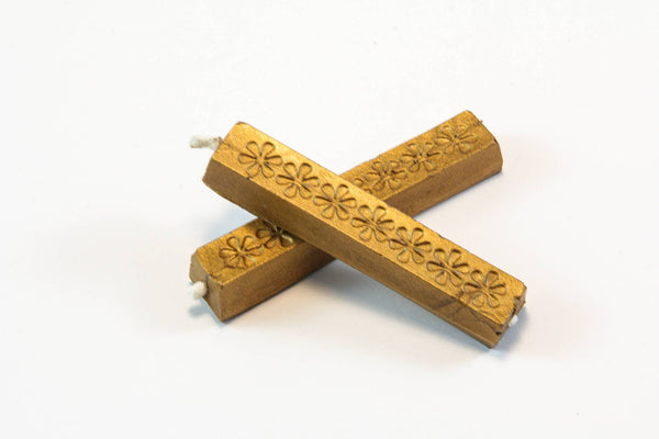 Short Wick Sealing Wax - Single Sticks: Red/Gold