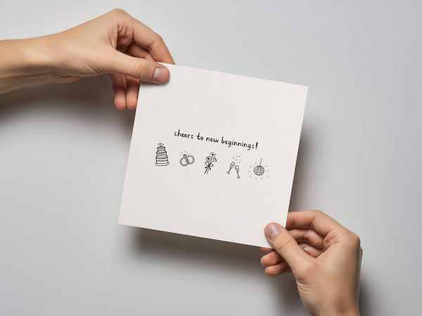Cheers to New Beginnings Wedding Card