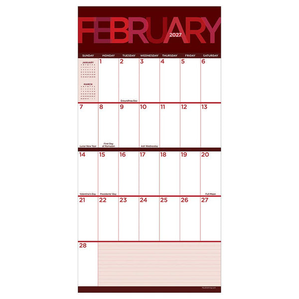 2027 Big Print Wall Calendar
