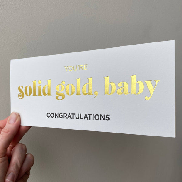 Solid Gold Congrats Letterpress Card