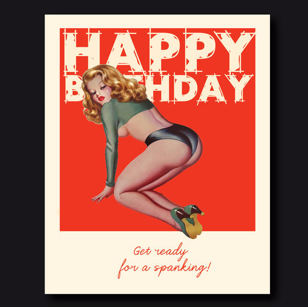 SEXY SPANKING birthday card