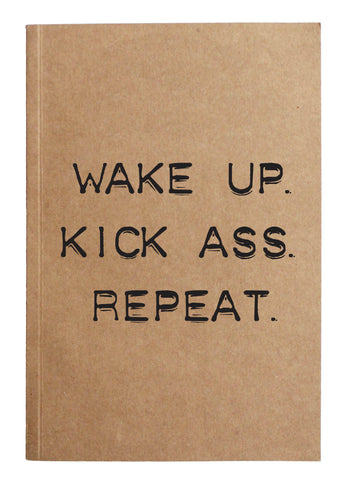 Wake Up Kick Ass Repeat Kraft Notebook With 60 Lined Sheets