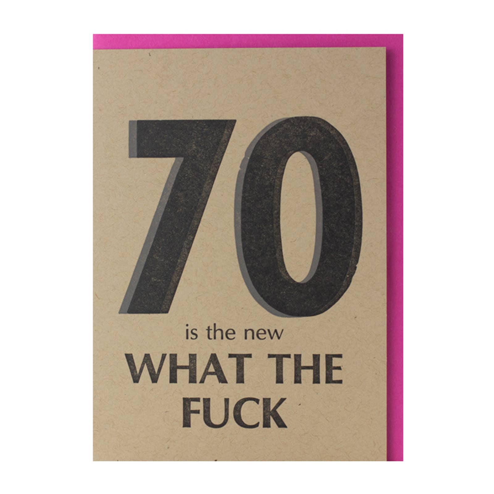 70th Birthday — Funny Swear Letterpress Greeting Card