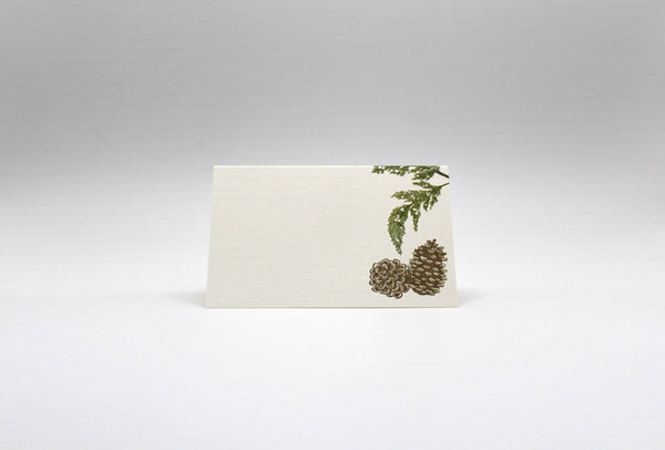 Pinecone Place Cards- Double-sided Table Tents (Set of 12)