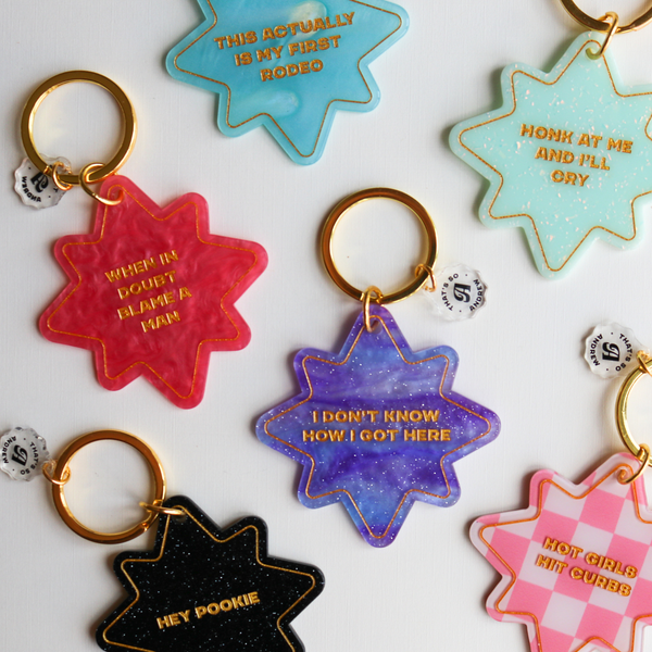 When in a Doubt Blame a Man - Funny Motel Keychain