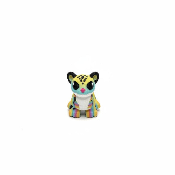 Snow Leopard (Rainbow) • Mini 3D Printed Articulated Animal • Flexi Animals • Pocket Pets • Pocket Pals • Desk Pets*
