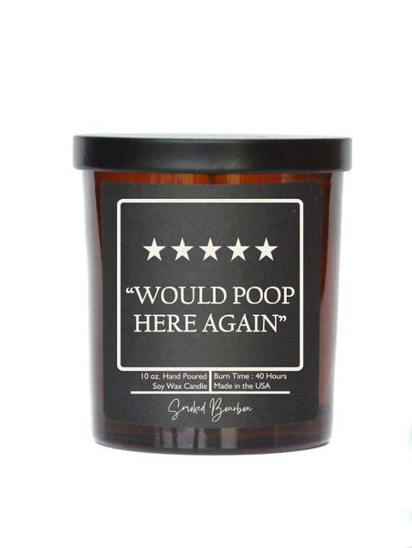 5 Star Funny Bathroom Candle - Pick Scent - Soy Wax Candles: Teakwood & Tobacco