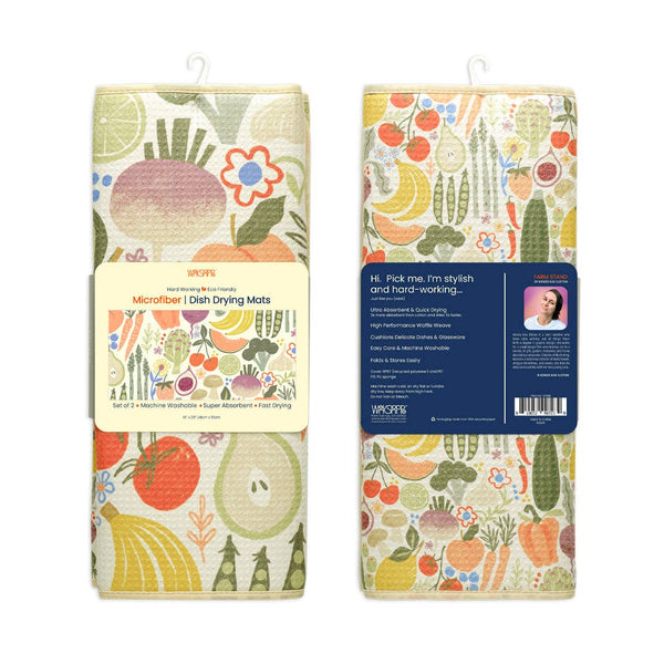 Farm Stand Microfiber Dish Drying Mats, Machine Washable