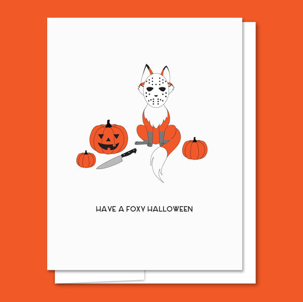Foxy Halloween - Letterpress Halloween Card