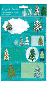 Wild Winter Forest Sticker Labels Sheet