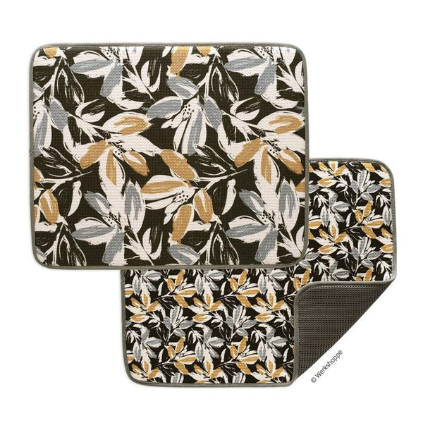 Leaf Tiles Microfiber Dish Drying Mats, Quick Drying
