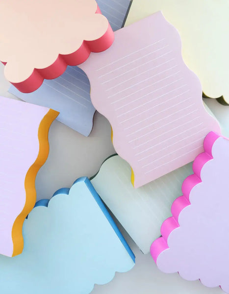 Scalloped Shaped Notepad | Chartreuse + Olive Edge