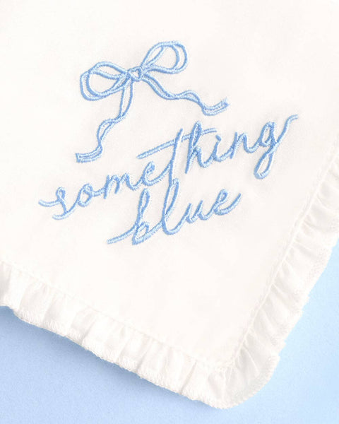 Something Blue Embroidered Handkerchief | Bridal Wedding