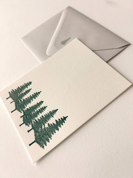 Evergreen Flat Card Pack- Letterpress