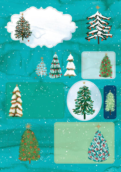 Wild Winter Forest Sticker Labels Sheet