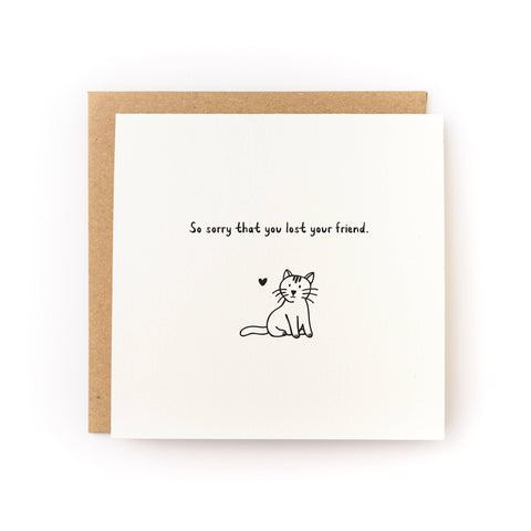 Lost Cat Friend Sympathy Card