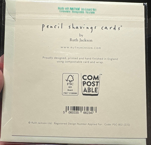 Thank You Pencil Card – Handfinished UK Real Pencil Shavings