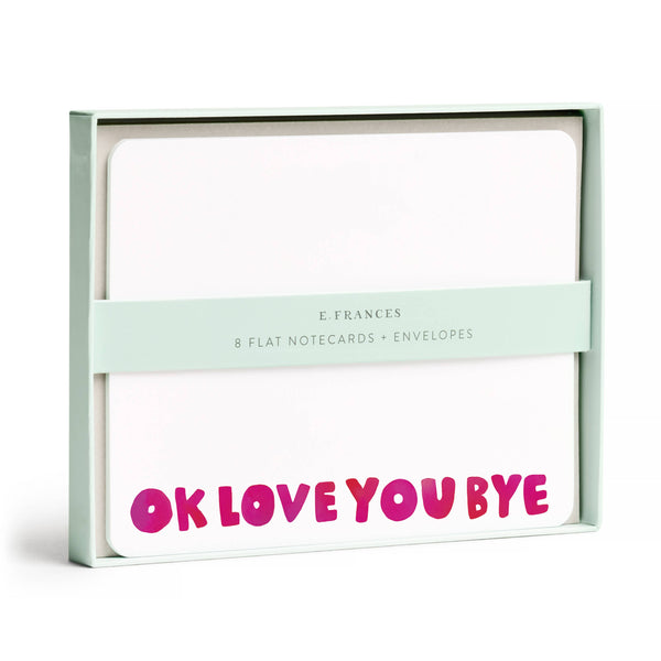 Okloveyoubye Flat Notecard Set, 8 Cards & Envelopes