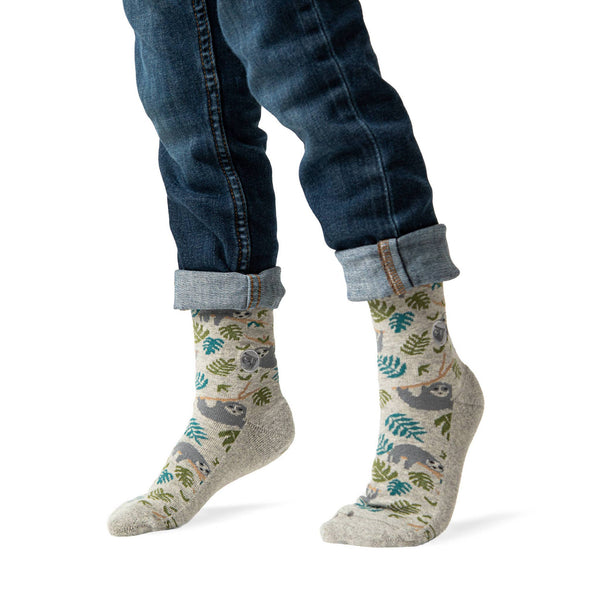 Kids Socks that Protect Sloths | Organic Cotton Kids Socks: Youth
