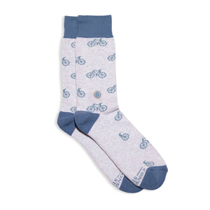 Socks that Give Books (Gray Bicycles): Medium