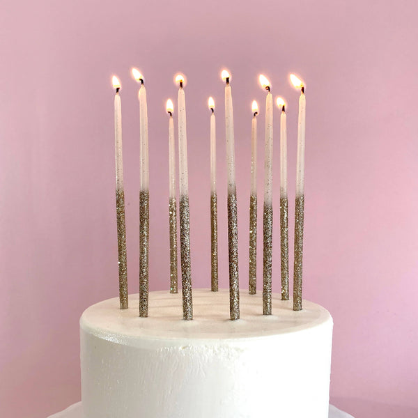 Glitter Wish 6" Beeswax Candle - Singles: Multi-Color - Asst of Colors