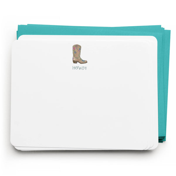 Cowboy Boot Flat Notes – Boxed Set of 8 Notecards l Western