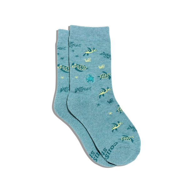 Kids Socks that Protect Sea Turtles | Organic Cotton Socks: Toddler