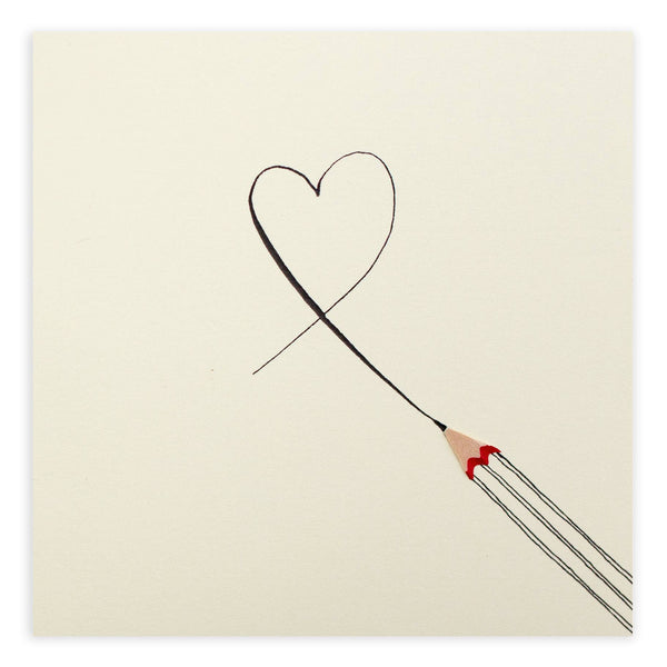 Valentine Pencil Card – Handfinished UK Real Pencil Shavings