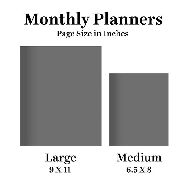 2027 Baby Blue Blooms Medium Monthly Planner