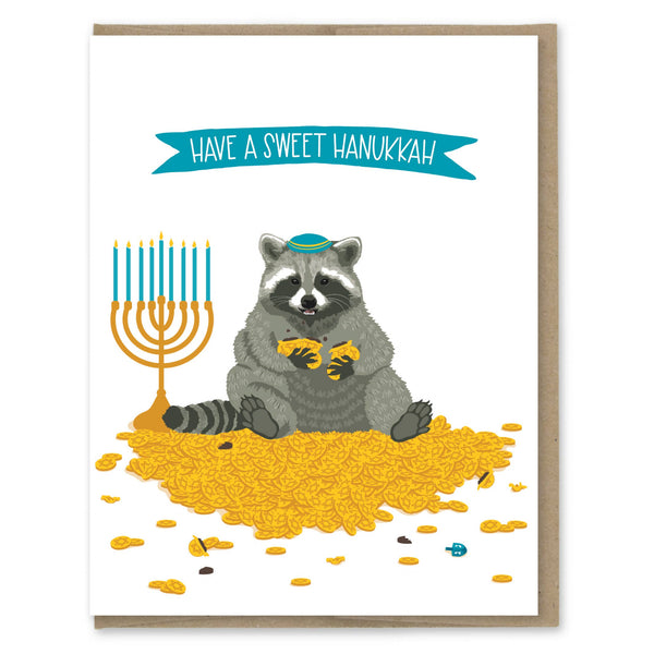 Sweet Hanukkah Raccoon Card
