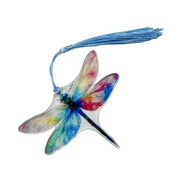 Acrylic Dragonfly Bookmark with Tassel